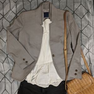 J crew gray cotton blazer jacket 4 small